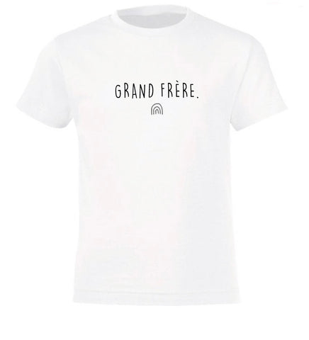 Tshirt GRANDE SOEUR./GRAND FRÈRE.  à personnaliser Blanc
