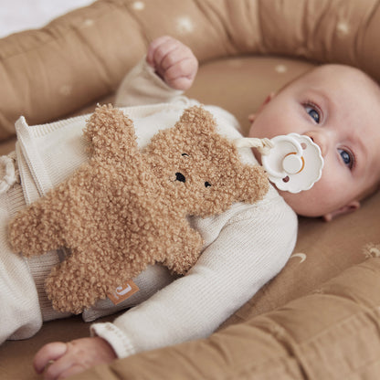 Attache tétine doudou bear ours - Camel Biscuit