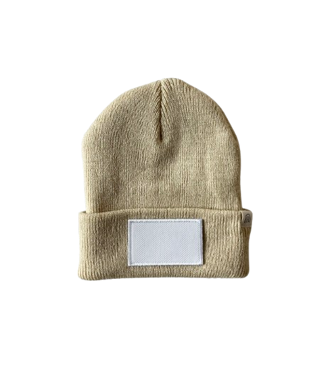 Bonnet ENFANT Beige - Rectangle Blanc