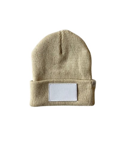 Bonnet ENFANT Beige - Rectangle Blanc