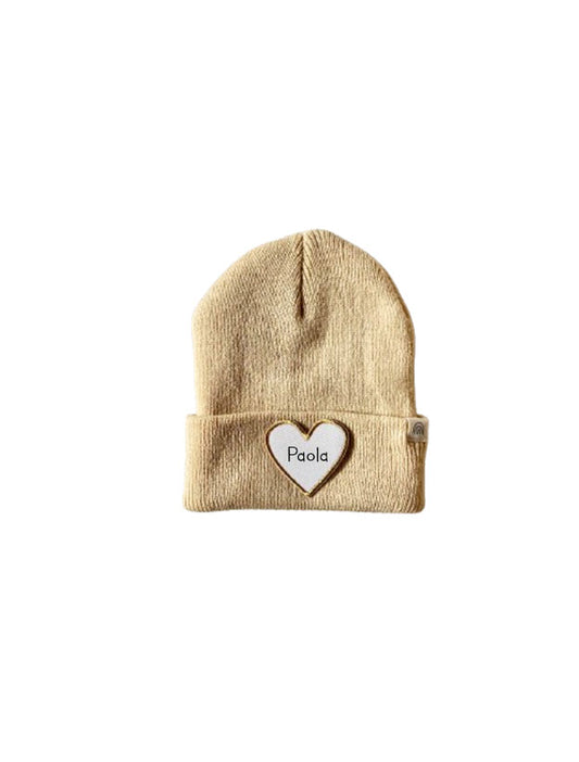 Bonnet BÉBÉ Beige - Coeur doré