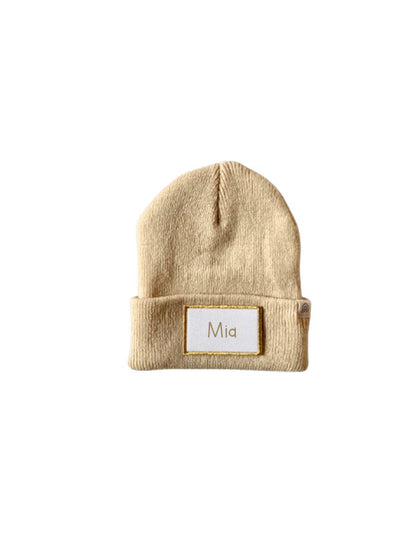 Bonnet ENFANT Beige - Rectangle Doré