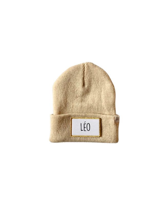 Bonnet ENFANT Beige - Rectangle Doré