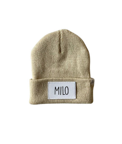 Bonnet ENFANT Beige - Rectangle Blanc