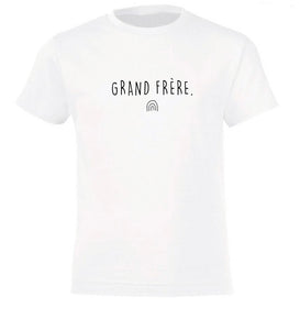 Tshirt GRANDE SOEUR./GRAND FRÈRE.  à personnaliser Blanc