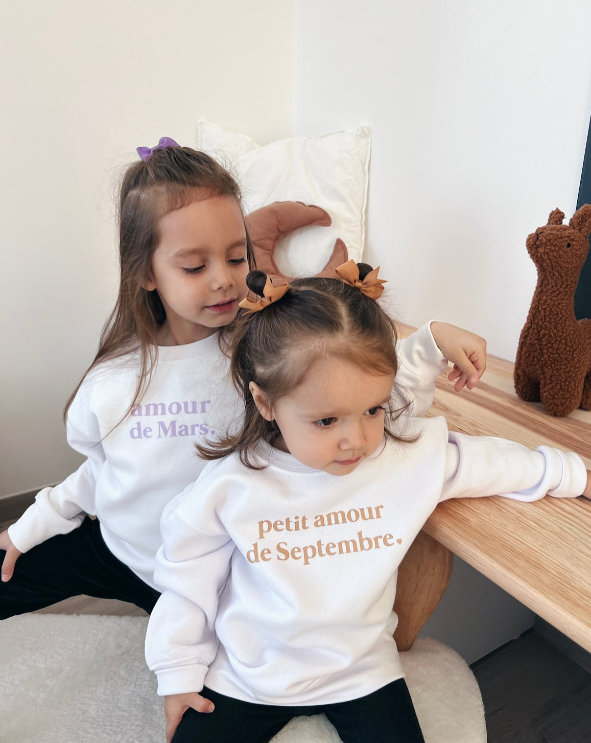 Sweat amour + mois de naissance - de 1 an à 6 ans